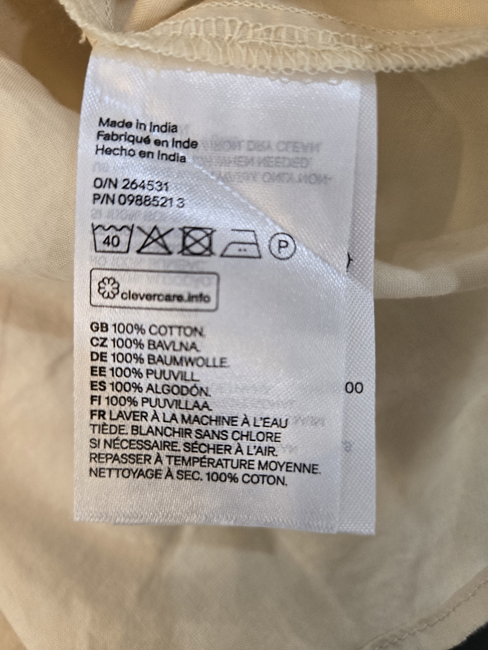 H&M Cream Tie-Shoulder Sleeveless Top. Brand New With Tags. 100% Cotton. - Picture 7 of 7